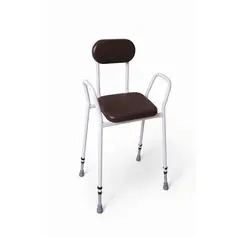 Perching Stool with steel Arms and padded Back