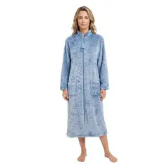 Ladies Zip-Up Fleece Housecoat