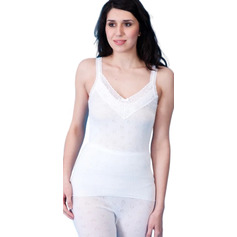 Women's Thermal Longline Vest with Lace Neck